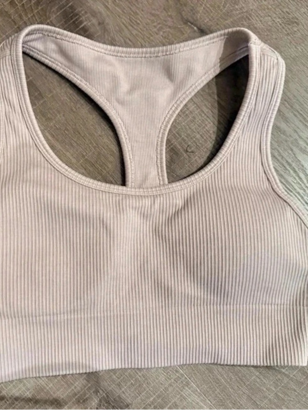 Love & Sports Dusty Pink Ribbed Sports Bra